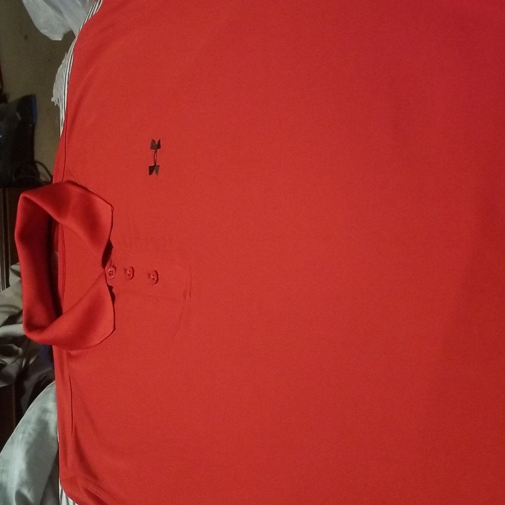 UNDER ARMOUR LONG SLEEVE POLO SHIRT SIZE 2XL CRIMSON COLOR LIKE NEW